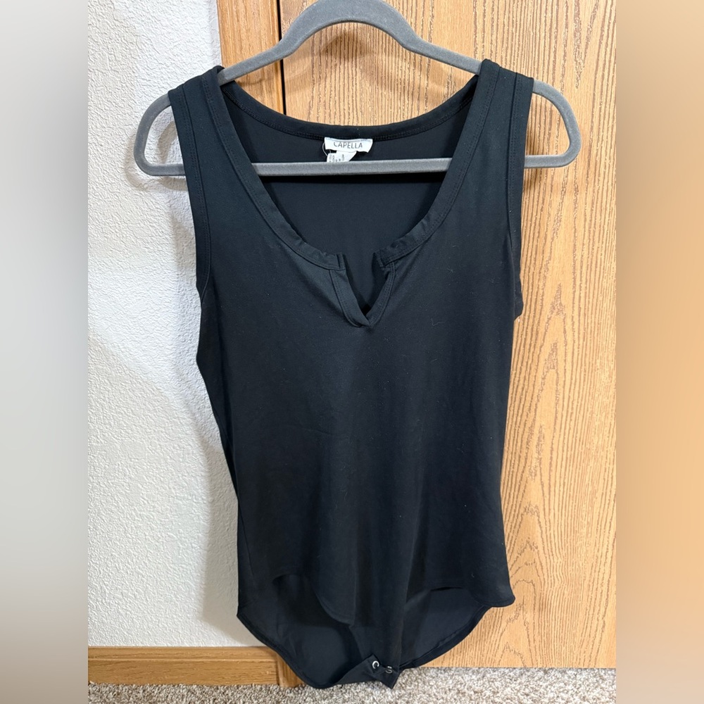 Women's Black Sleeveless bodysuit